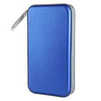 Hard Plastic CD Case Holder 80 Capacity CD Case Wallet Media Storage Box DVD Case  Car Use mėlyna