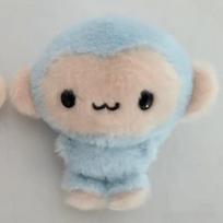 Cute Hinakuu Light Blue Monkey Plush Keychain Banana Kawaii South Fashion Little Monkey Doll Pendant  Stuffed Animal Bag Charm