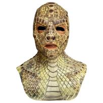 Žmogus-lizardas Realistiškas gyvatės monstro veido kaukė Minkšta roplių tekstūra Pilno veido kaukė Lateksas Baisus gyvatės odos galvos apdangalas Suaugusiųjų Unisex brown