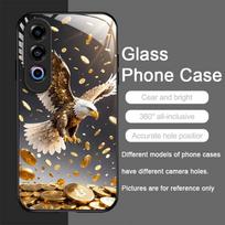 Stilingas erelio auksinio deimanto rašto grūdinto stiklo telefono dėklas, skirtas OnePlus 13R 12 11 10 9 Nord CE4 3 2 Lite ACE2 ACE3 Pro OnePlus Nord CE 3 Lite black
