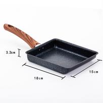 Nelipni keptuvė japonų tamagojaki omletai Maži kvadratiniai Maifan akmens keptuvės virtuvės reikmenys 15*18cm black handle juoda