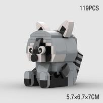 MOC Gyvūnų Figūrėlės Mielas Mažas Meškėnas Panda Statybiniai Blokeliai Žaislai Vaikams Draugams Kalėdos Vaikų Dovanos gray