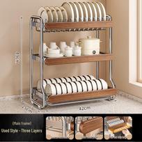 Nordic Style 3-Tier Stainless Steel Dish Drying Rack white