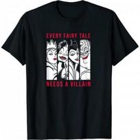 Disney Mens Every Fairy Tale Needs A Villain Cotton T-Shirt XXXXXL juoda