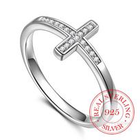 Originalūs 925 svarų sterlingų sidabro kubinio cirkonio kryžiaus žiedai moterims, vyrams. Madingi moteriški papuošalai. Šventės, vestuvių žiedai. Dovana 7 gray