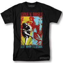 Guns N Roses Shirt Use Your Illusion Rock Tour Vntg Design T-Shirt XXL brown