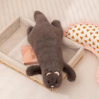 Mielas mielas baltas šeškas lėlė pliušinis žaislas gulintis šeškas lėlė vaikų lėlė gimtadienio dovana 47cm（0.25kg）