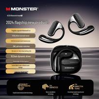 Monster Open Ear AC320 Bluetooth Earbuds Obsidian Black