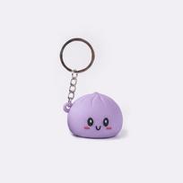 Cute Silicone Glowing Bun Keychain, Stress-Relieving Cartoon Bag Charm violetinė