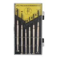 6 PCS Precision Screwdriver Set with Flat Head and Philips 6 Different Sizes for Watches Clock Glasses Electronic Repairs Tool black