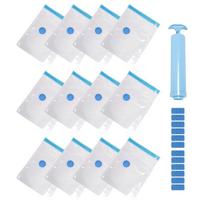 Practical-Vacuum Bags For Clothes, Pack Of 12, Travel Size 30 X 40 Cm, For Clothing Storage Bags With Included Pump white