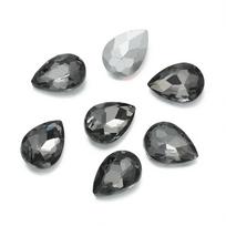 10pcs/lot Teardrop Glass Bead Crystal Gem Stone Point Back Drop Shape Rhinestones Glue On Rhinestone For DIY Jewelry Accessories 10x14mm gray