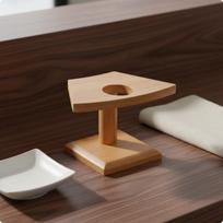 Wooden Tacos Holder Creative Plating Sushi Rack Wood Display Bamboo 1-hole brown