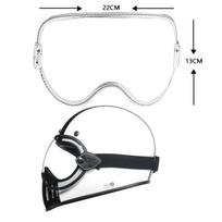 Strap-on goggles, motorcycle helmet bubble mirror 3/4 retro half helmet, summer helmet four-season transparent goggles One size fits all white