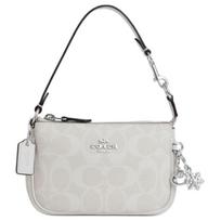 COACH Nolita Cow Leather Shoulder Bag, Crossbody Bag, Handbag Mini Women's White CN045-SVRFI Basic Set (Bag+Dust Bag) white