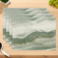 Žalias Marmurinis Padėkliukas Elegantiška Tekstūra Modernus Minimalistinis Stalo Padėkliukas Atsparus Karščiui Virtuvės Dekoras Namų Šventės Indai Dovana 4PCS gray