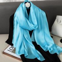 Prabangus šilkinis skara moterims Didelė skara-apklotas Galvos juosta Vienspalvis dizainas Hidžabas Paplūdimio skaros Moteriškas Foulard Echarpe Bandana One Size black