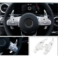 Pavarų perjungimo mentelės Mercedes-Benz A klasės W177 Sedanas V177MB A180 A180d A200 A250 - Automobilio vairo kolonėlės perjungiklis DSG lipdukai sidabras