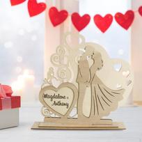 Wooden Table Centerpiece Desktop Ornament Valentine's Day Decoration Collectible Artwork Wood Sign Style B beige