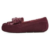 UGG Leisure Fluff Bow Mini Loafers 'Tan Velvet Black' Women's 1138650 36 brown