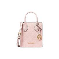 Michael Kors MK Mercer Monogram Logo Pendant Commuter Vintage Canvas And Polyester Music Score Tote Bag Women tote bags 35T1GM9C0I-POWDER-BLUSH Basic Set (Bag+Dust Bag) white