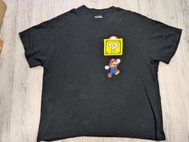 Nintendo Mario Bros Men's Black Graphic 100% Cotton T-shirt Mens Tees Top Size 2XL Short Sleeve Casual M black