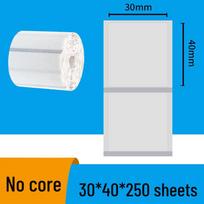 Waterproof Transparent Thermal Label Paper 40x30 - Tear-Resistant Barcode Sticky Notes white