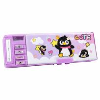 Automatic Pop-Up Mechanical Stationery Box Password Lock Stationery Organizer Pen Box  Students 4 pink