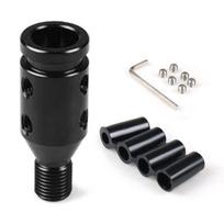 Universal Car Manual Gear Shift Knob Adapter Alloy Shift Knob Adapter M12x1.25 Threaded Shifter with Wrench Screws Hoses black