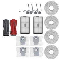 Spare parts kit for Roborock Saros 10R/G20S Ultra robot vacuum: main brush, side brush, mopping cloth, HEPA filter, dust bag gray