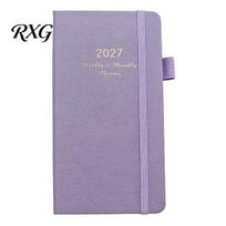 Travel Pocket Diary 2027 Daily Planner Notebook, Retro PU Leather Cover with Pen Portable Task Notebook Holder Planner, Compact Organizer for Business
