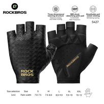 ROCKBROS Bicycle Half Finger Gloves Summer Breathable Shockproof Sports Bike Shorts Gloves MTB Road Cycling Gloves Men Women M