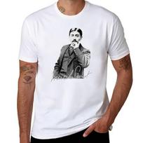 Marcel Proust french writer signature TShirt Work Daily Short Sleeve Top S gray