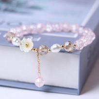 Crystal Beads Apyrankė Moteriška Perlų Gėlių pakabukas Draugystė žalia