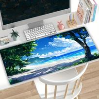 PC Vibrant Beach  Ocean View Extra Large Mouse Pad Soft Natural Rubber NonSlip Desk Mat Ideal for Gaming  Office 300x800x2mm