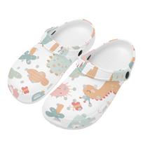 Unisex Casual Printed EVA Clogs Flexible Breathable Slip On Casual Shoes Flexible Soft Sole Summer Sandals Easy Daily Wear 36 balta