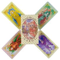 Pastel Wizards Tarot Deck 10.3*6cm 78 Pcs Cartoon Tarot Cards Japanese Anime Playing Cards beige