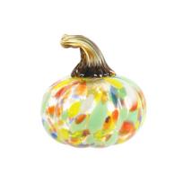 Glass Pumpkin Halloween Figurine for Fall Home Decor One Size