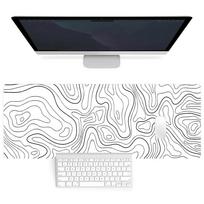 Esports Gamer Mouse Pad Topographic Mousepad White Black Control Strata Liquid Mausepad Gaming Keyboard Accessories Desk Mat XXL 30cmx80cm(11.8x31.5inch) black
