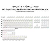 135 Keys Gradient Green Shine Through Keycaps Side Printed PBT Double Shot Keycaps OEM Profile for MX Switches Gaming Keyboards beige