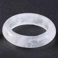 Natural Crystal Minimalist Ring Obsidian Stone Jewelry Finger Ring Crystal Stone Band Rings  Gift Style E gray