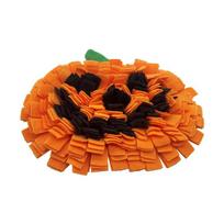 Pumpkin Shape Pet Sniffing Pad Dog Slow Feeding Training Mat Anti‑Choking Wool Felt Toy Relieve Anxiety Interactive Play Mat for Dogs black