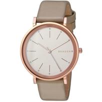 SKAGEN Moteriškas Hald Krištolinis Smėlio spalvos Odinis Laikrodis Moteriškas Kvarcinis Laikrodis Nerūdijančio plieno Mineralinis 50m Sagtis bitLoginSectionRoot SKW2489 ruda