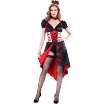 M-XL Halloween Court Queen of Hearts Costume, Ancient Wonderland Queen of Hearts Ball Uniform XL black