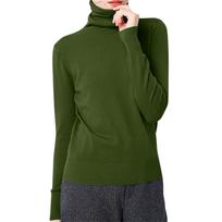Women's Casual And Fashionable Knitted Pile Collar Solid Color Long Sleeved Top L