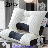 2PCS Pillow Knitted Neck Pillow for Side, Back and Prone Sleeping, Bed Pillow, Deep Sleeping, Removable Pillowcase, Bedding 48*74 balta
