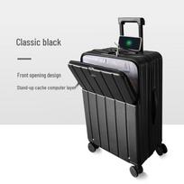 2024 Women's 20-Inch Lightweight Carry-On Suitcase with Silent Trolley and Sturdy Combo Lock 26-inch Check-in [7-10 Days, Long Trips] black