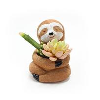 Sloth Flowerpot Decoration, Creative Resin Succulent Potted Plant Vase Decoration, Desktop Green Plant Arrangement Sloth flowerpot beige