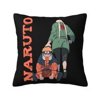 Custom Luxury Narutos Uzumaki Anime Sofa Cushion Cover Velvet Manga Throw Pillow Case 30cmx30cm black