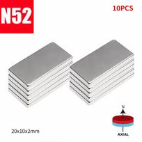N52 20102mm Neodimio blokelio magnetas Retųjų žemių magnetai 10/20/30/60 VNT. sidabras